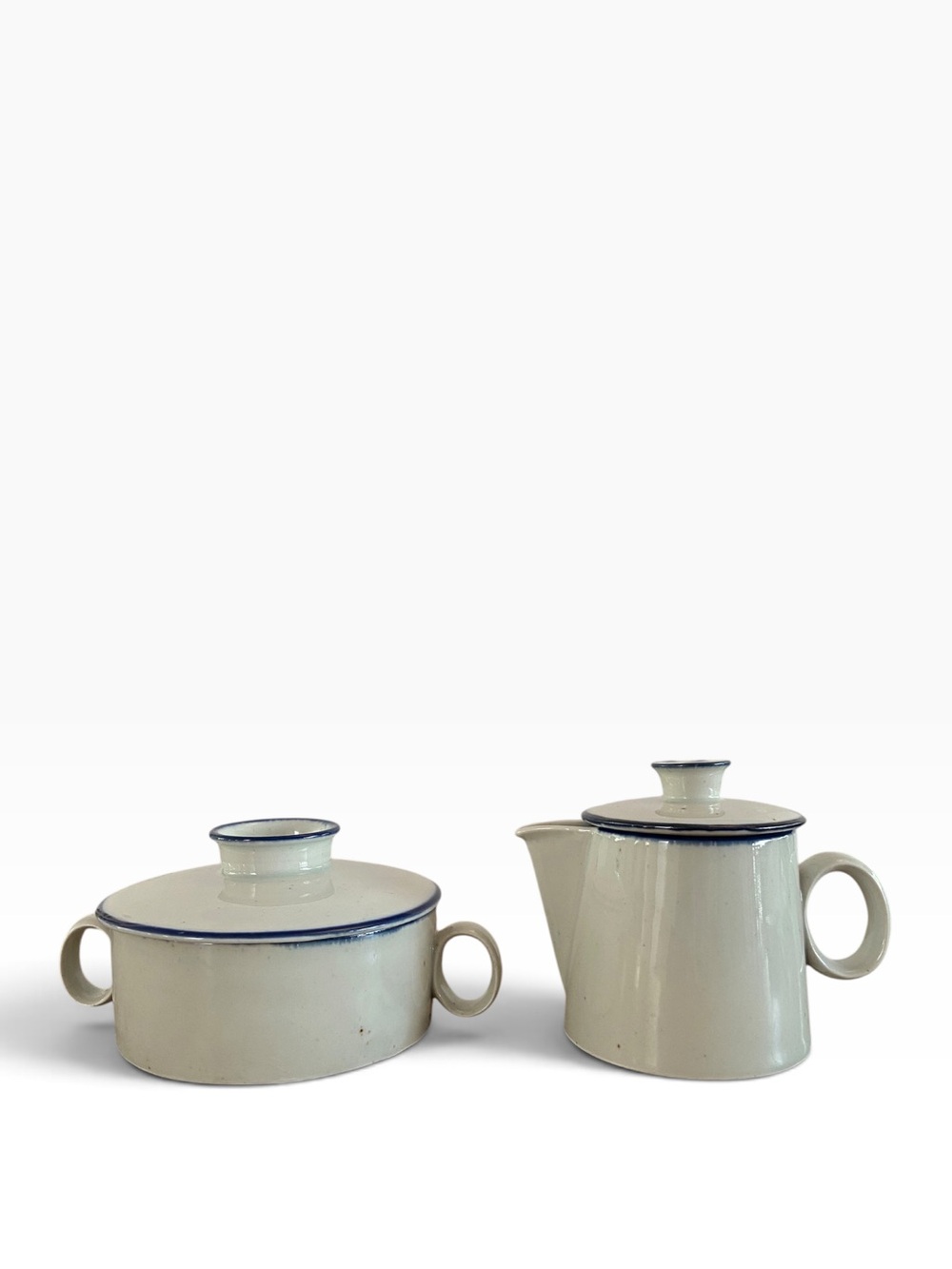 Vintage Dansk Blue Mist Lidded Creamer & Sugar Set - Denmark Blue Stamp (As-Is)